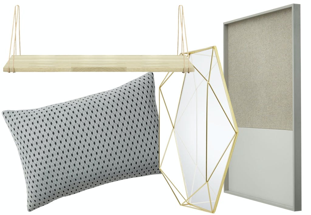 Mix og match materialer i indretningen: Glas, messing, træ, metal, tekstil og læder.