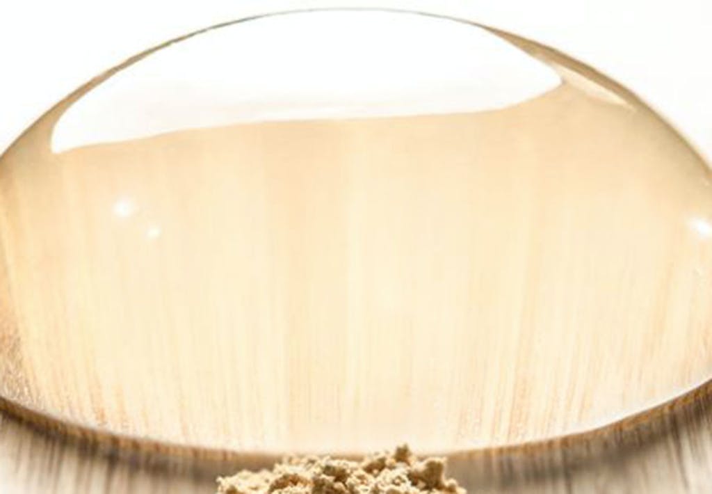 Regndråbekagen eller raindrop cake - tæt på.