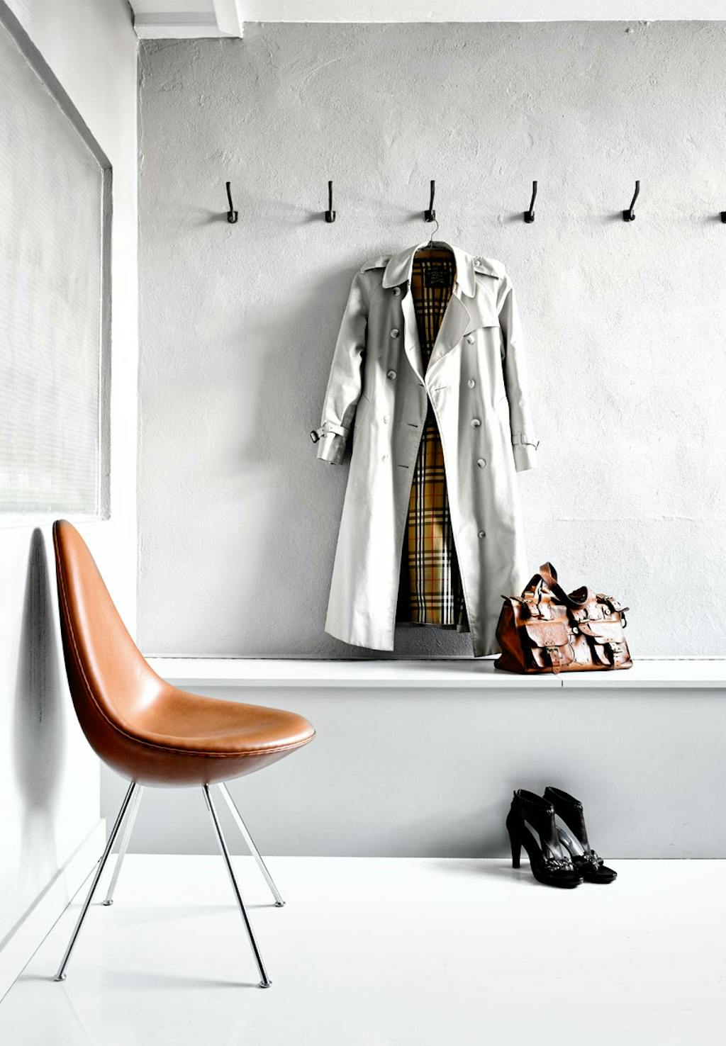 Cognacfarvet Dråbe-stol 