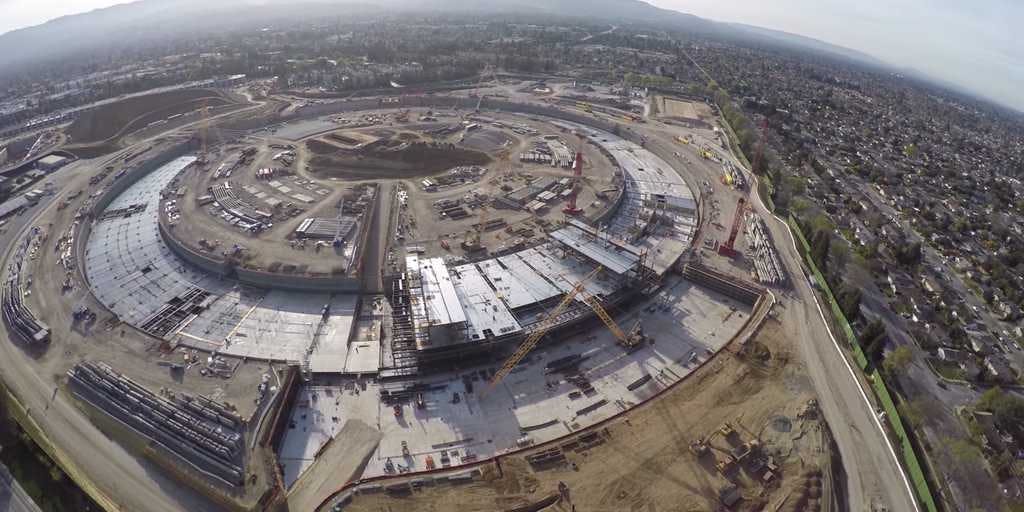 Apple Campus kan kun fotograferes af droner