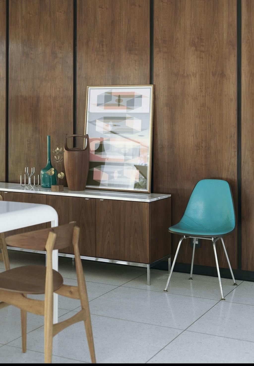 Smukke teaktræs-vægge