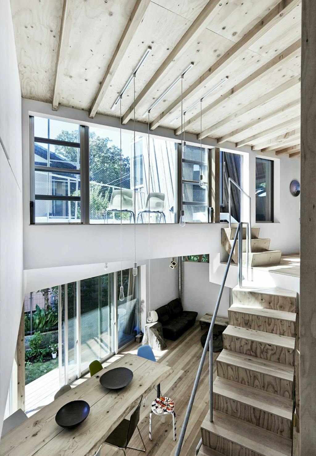 Stort opholdsrum som husets kerne