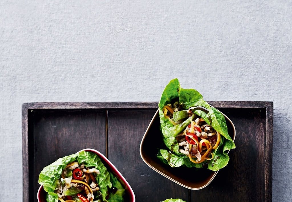 Wraps med spicy svinekød