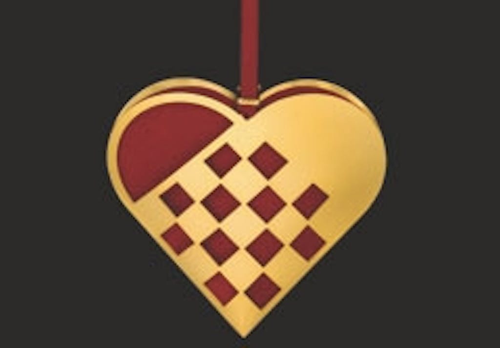 Julehjertet i rød og guld