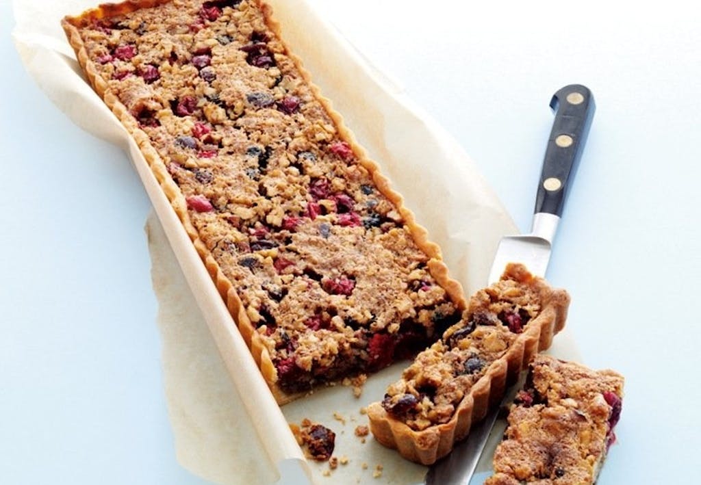 Trænebærtærte med valnødder