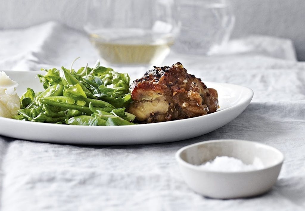 Spicy økologisk kylling med parmesanrørt polenta