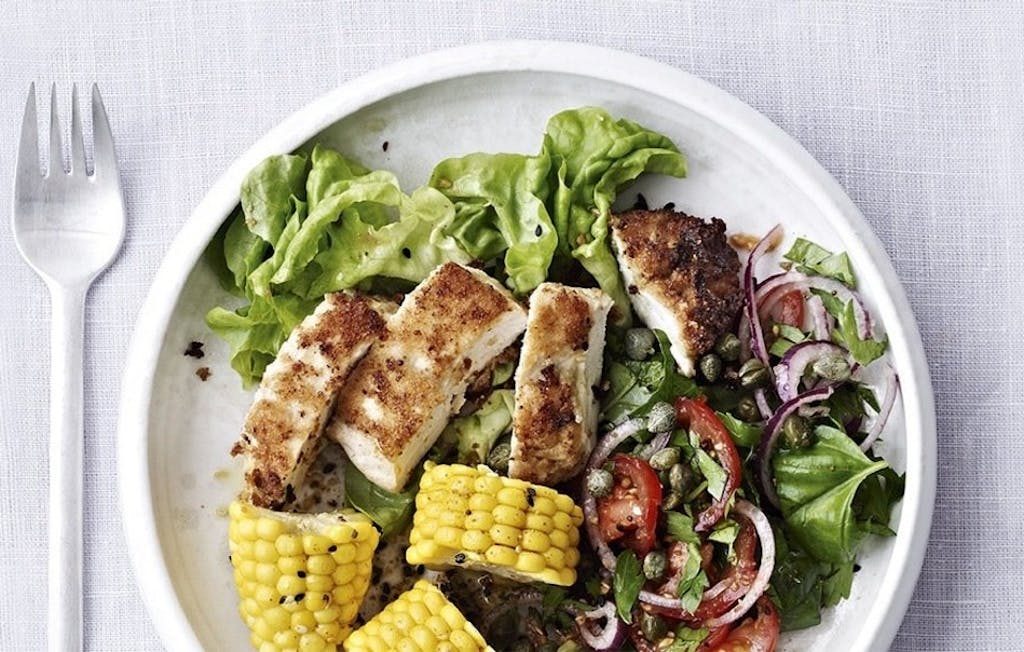 Sennepspanerede kylligebryster med majs