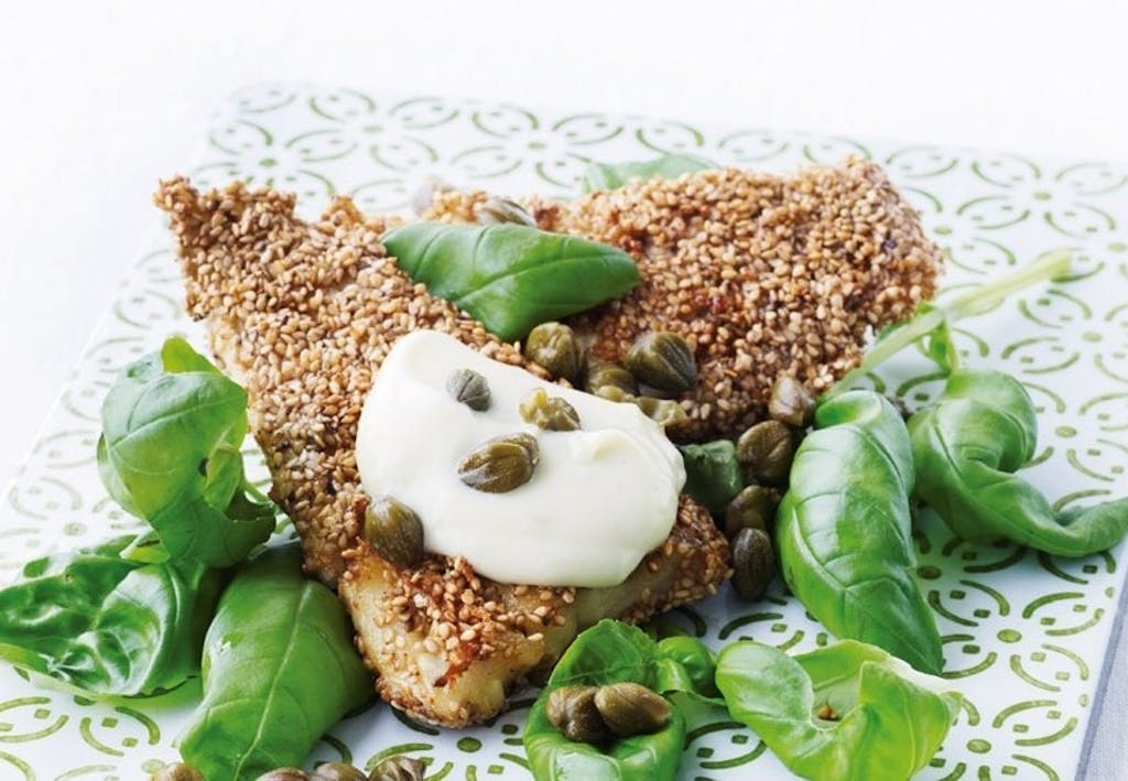 Sesampaneret fiskefilet