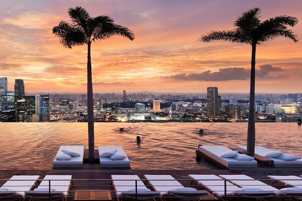 Smuk storbyudsigt i Singapore