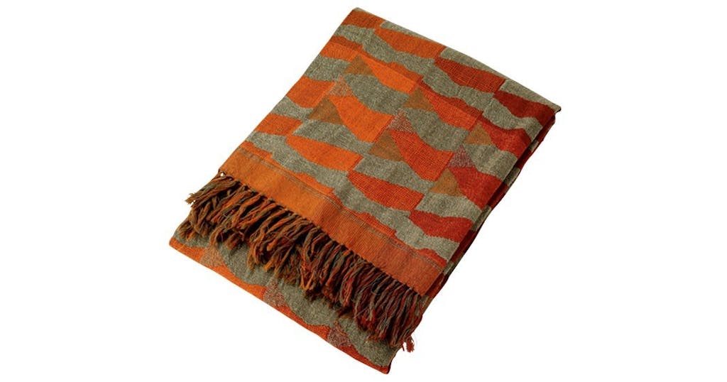 Plaid i vævet uld og silke