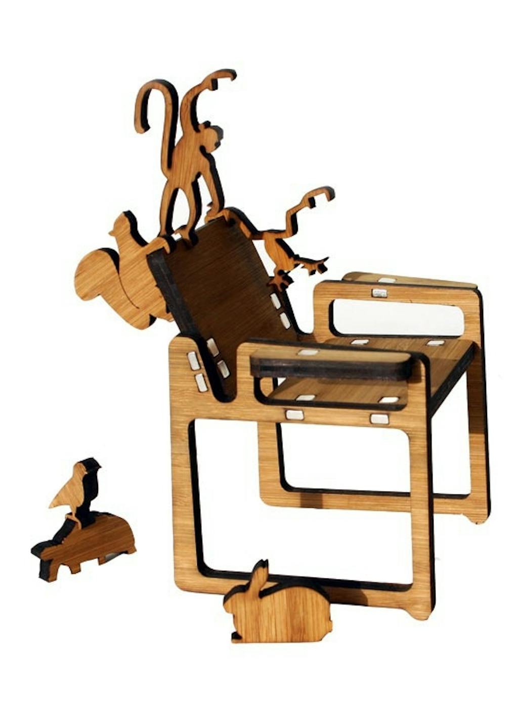 Miniature-stol, der leveres som samlesæt Miniature-stol, der leveres som samlesæt