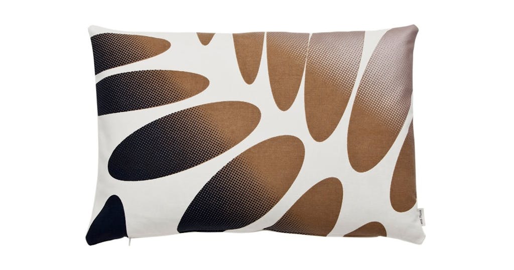 Pude printet med retro-inspireret bladmotiv