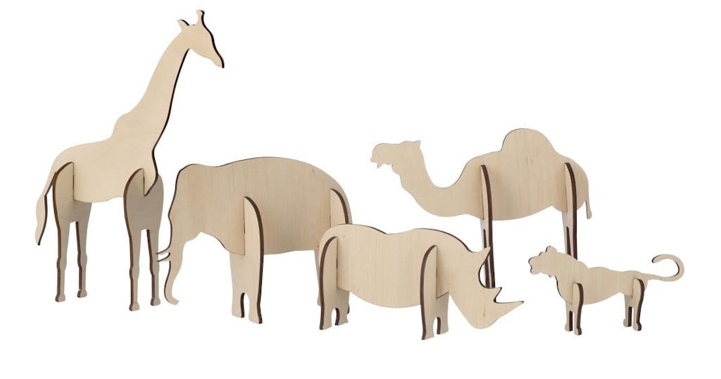 Træfigurer, Plywood Animals Træfigurer, Plywood Animals