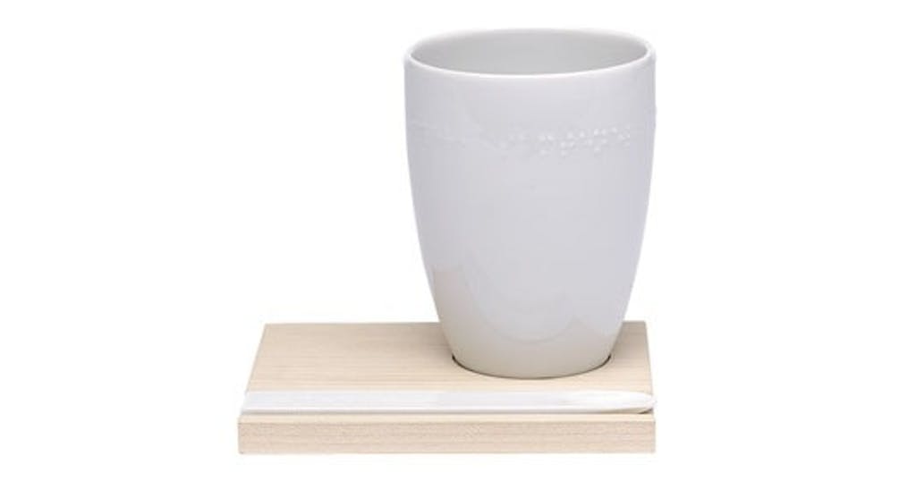 Kaffesæt med blindskrift