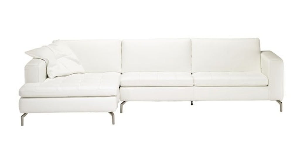 Den hvide sofa i læder Den hvide sofa i læder