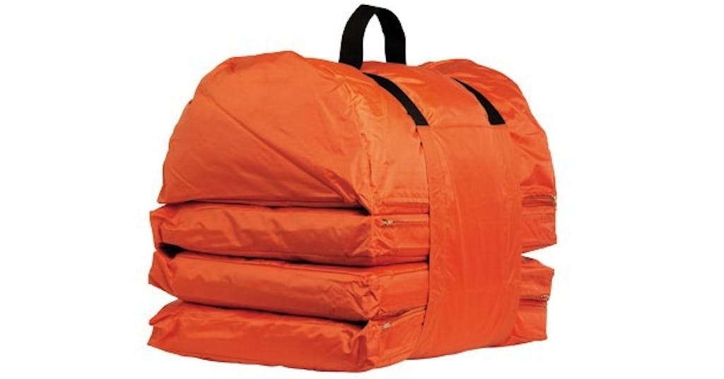 Orange bærbar folde ud-madras