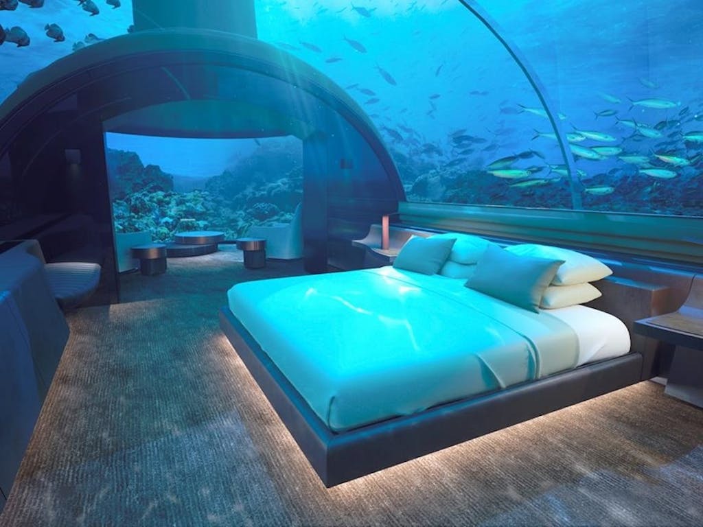 conrad muraka underwater hotel soveværelse