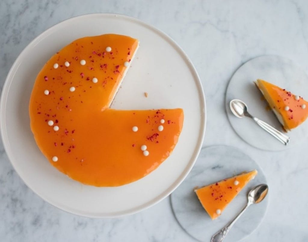 Hvid chokolade cheesecake med passionsfrugt