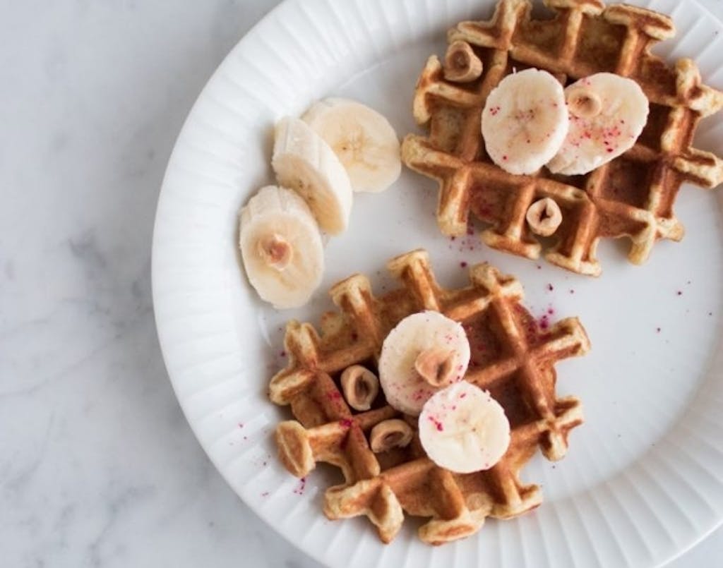 Havregrødsvafler med kanel og banan