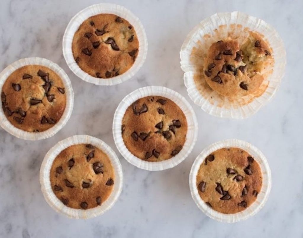 Bananmuffins med mælkechokolade
