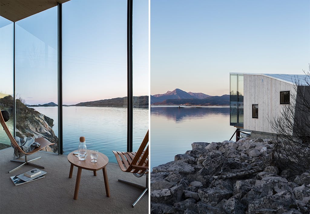 Børge Ouslands hotell på øya Manshausen, arkitekt Snorre Stinessen