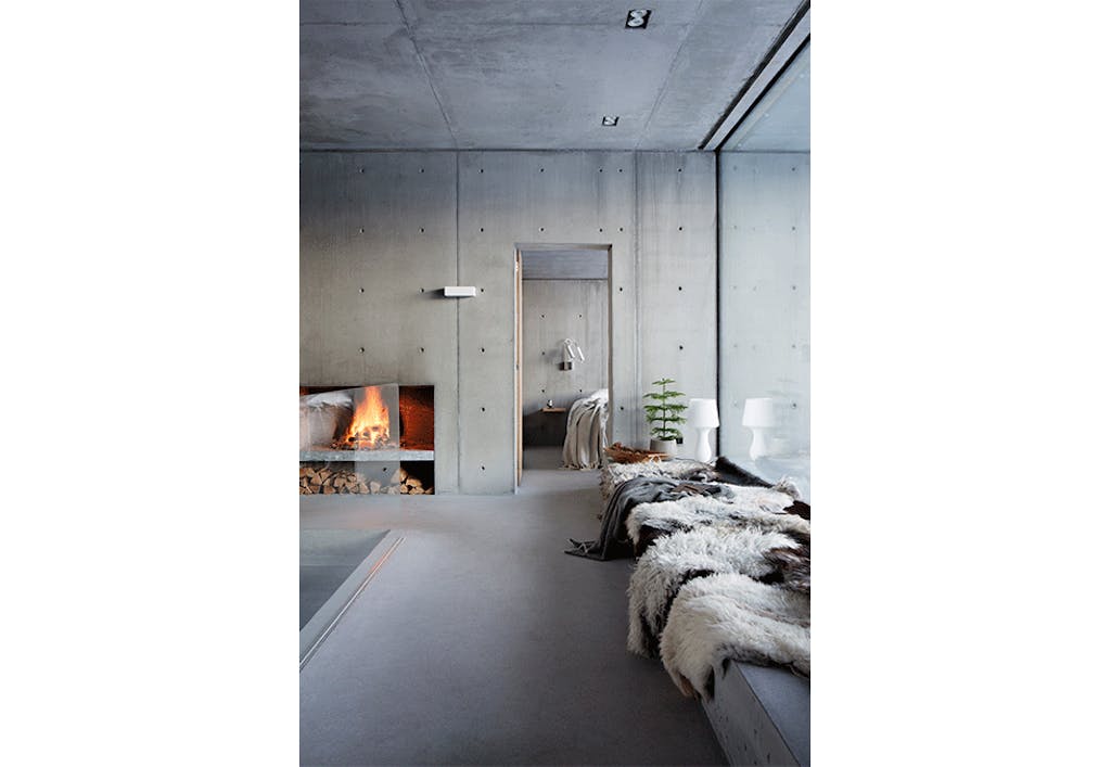 Myke skinn foran store vinduer