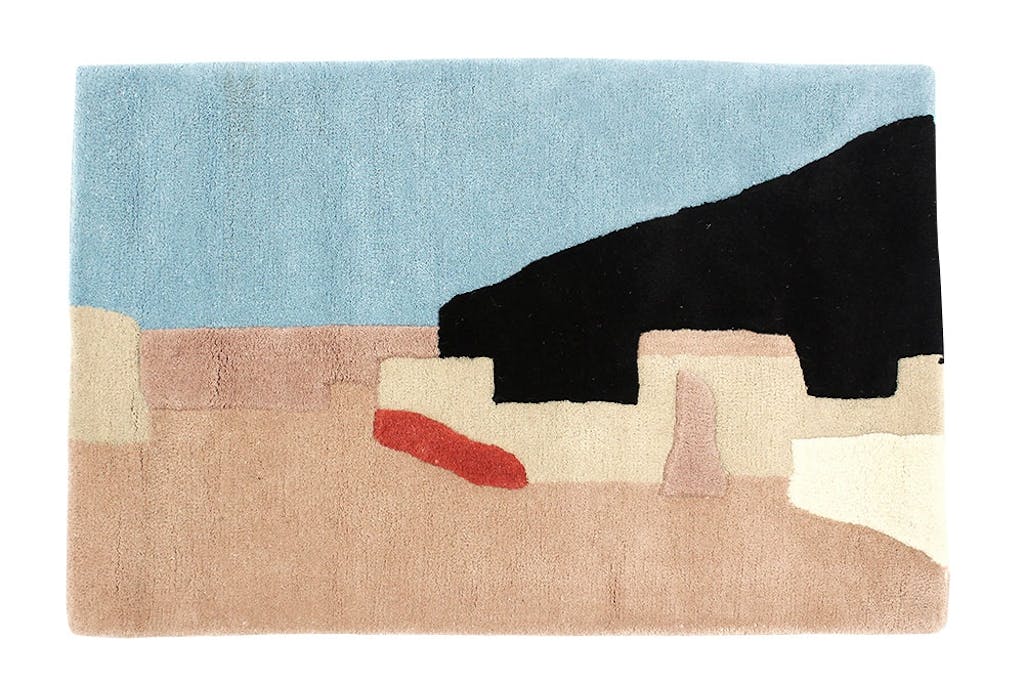 Gulvteppe med forskjellige farger. 