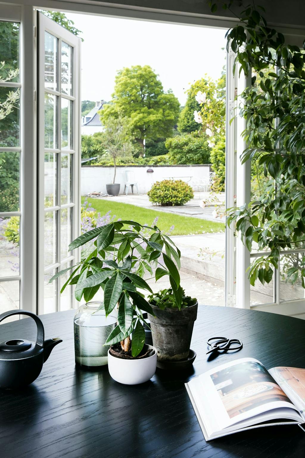 Franske glassdører ut mot hagen