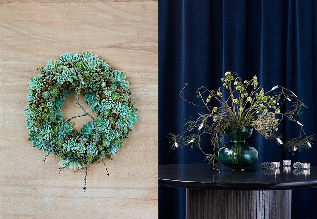 Julebukett med juleroser