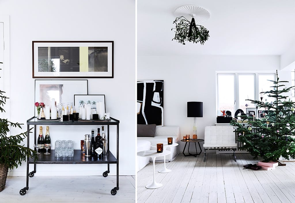 Julepyntet stue hos interiørfotograf Birgitta Wolfgang