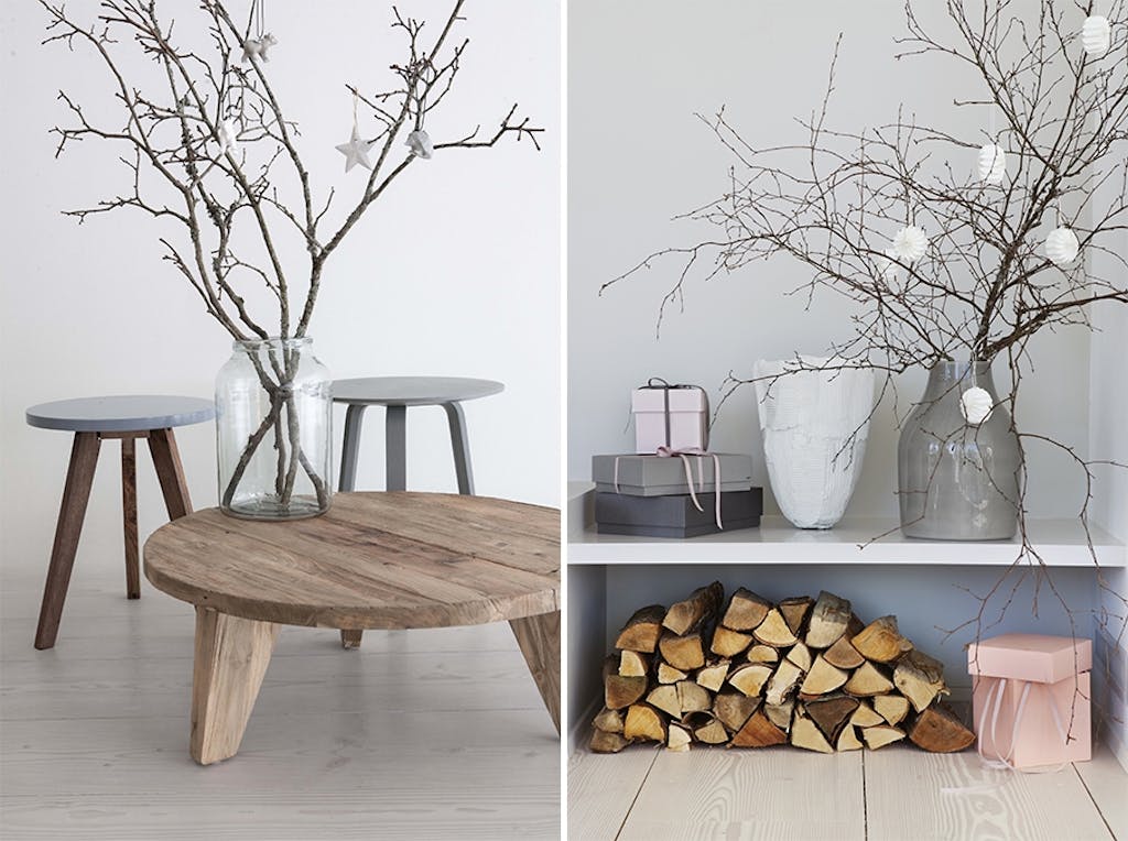 Dekorer noen vinterlige kvister