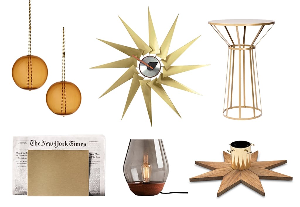 Interiør i gylne metaller