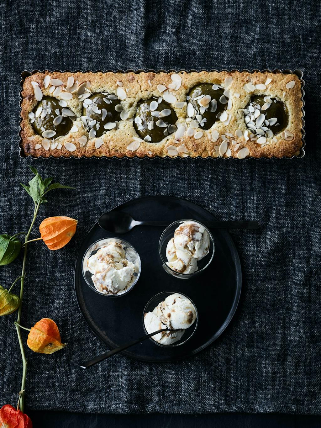 Pæreterte med dulce de leche-parfait