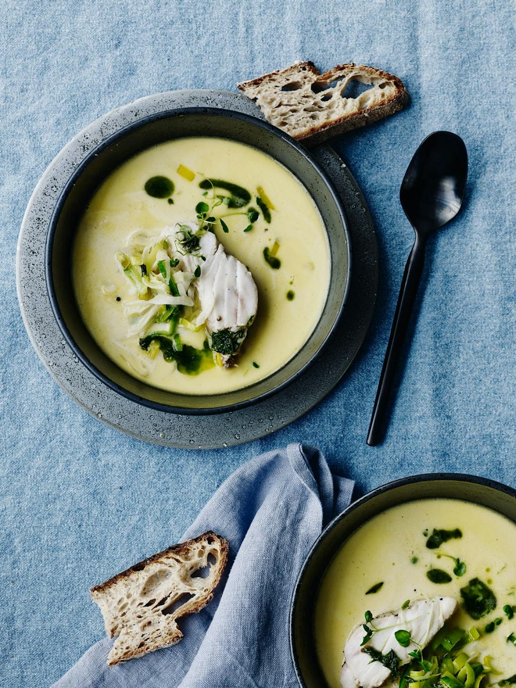 Suppe med lysing og purre