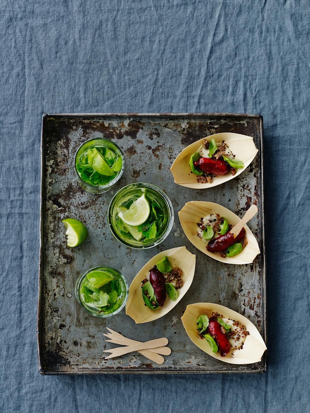 Rødvinsglaserte chorizopølser