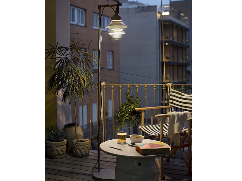 Terrassekos med vakkert lys 