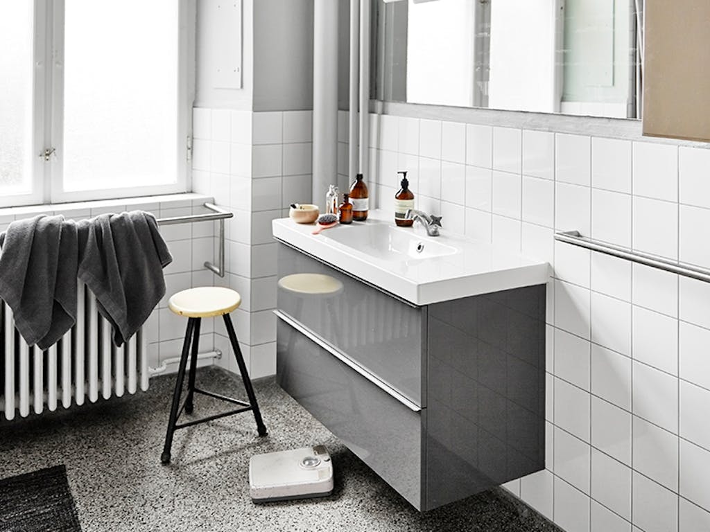 Beholdt det gamle gulvet på badet