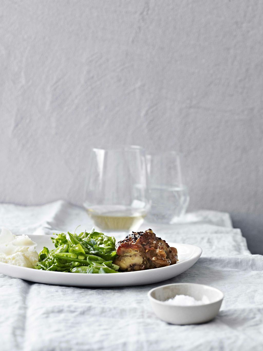  
Hovedrett: Økologisk kylling med parmesan-rørt polenta