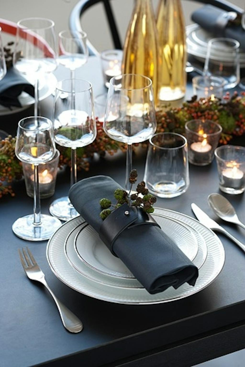 Serviettringer av lær