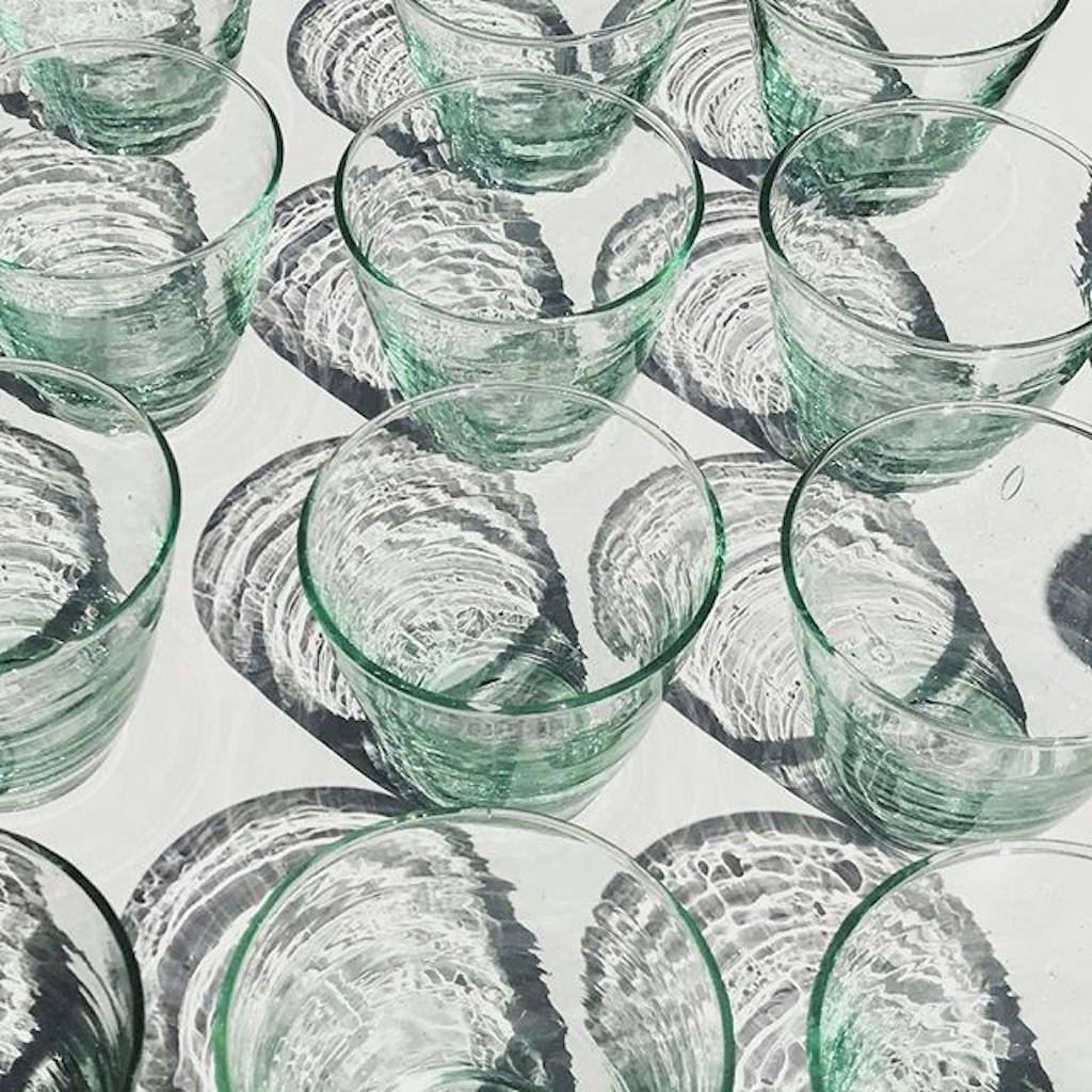 mundblæst drikkeglas unikt genbrugt glas