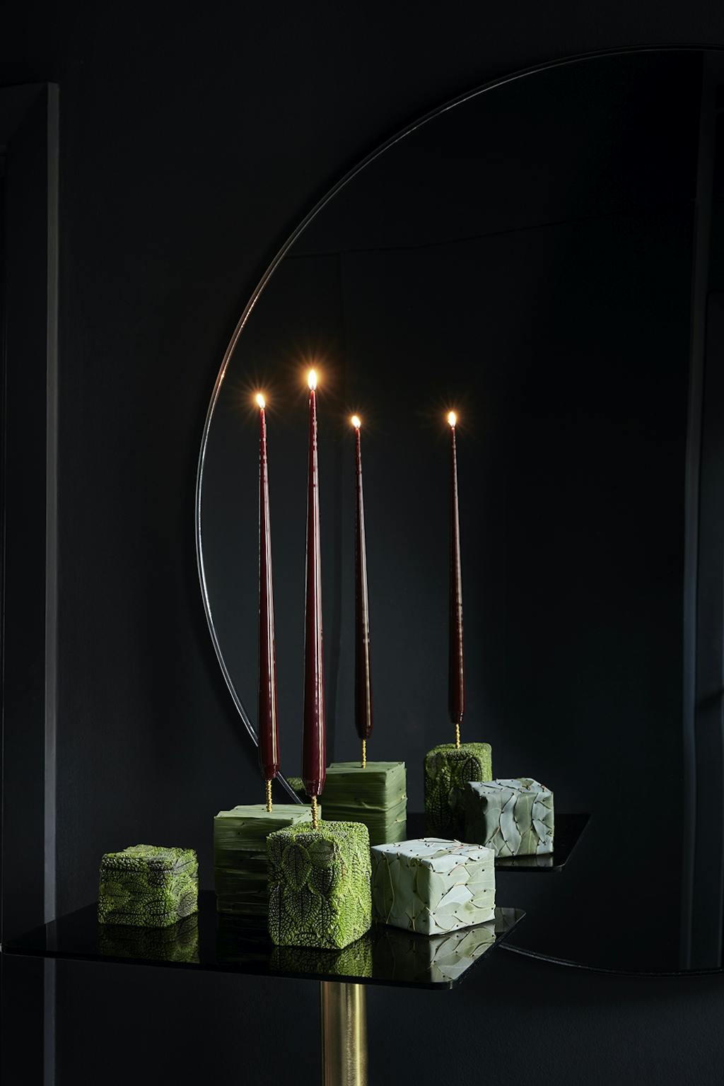 Adventskrans i små firkanter Adventskrans i små firkanter
