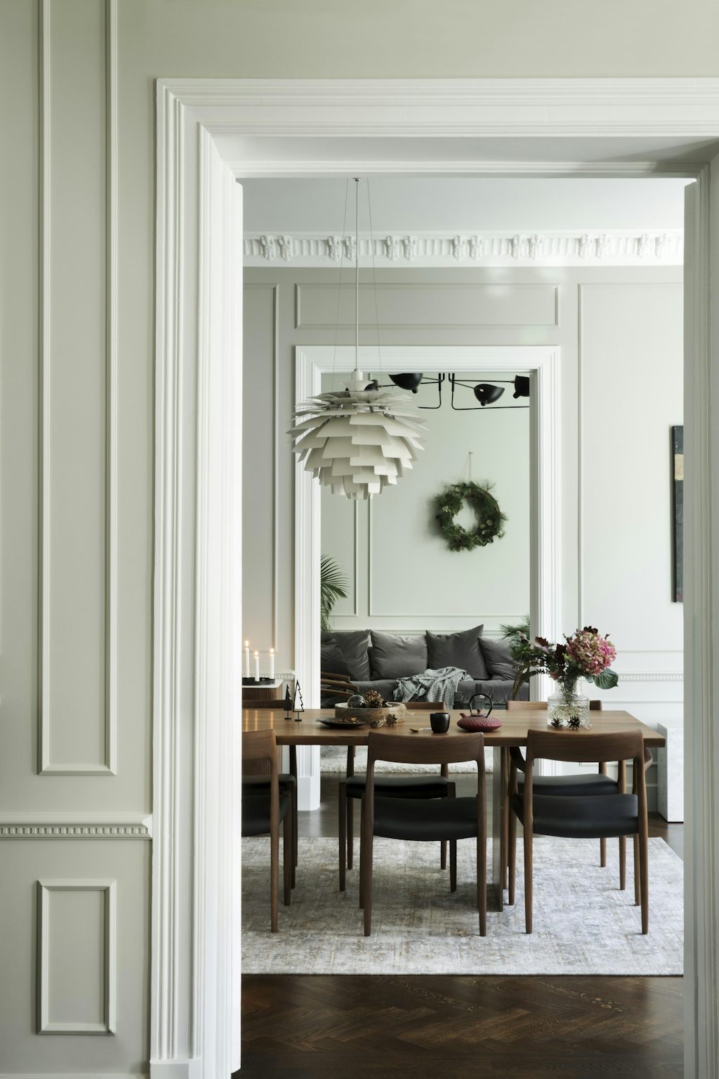 Julestemning i spisestuen Spisestue på Frogner medherlig julestemning