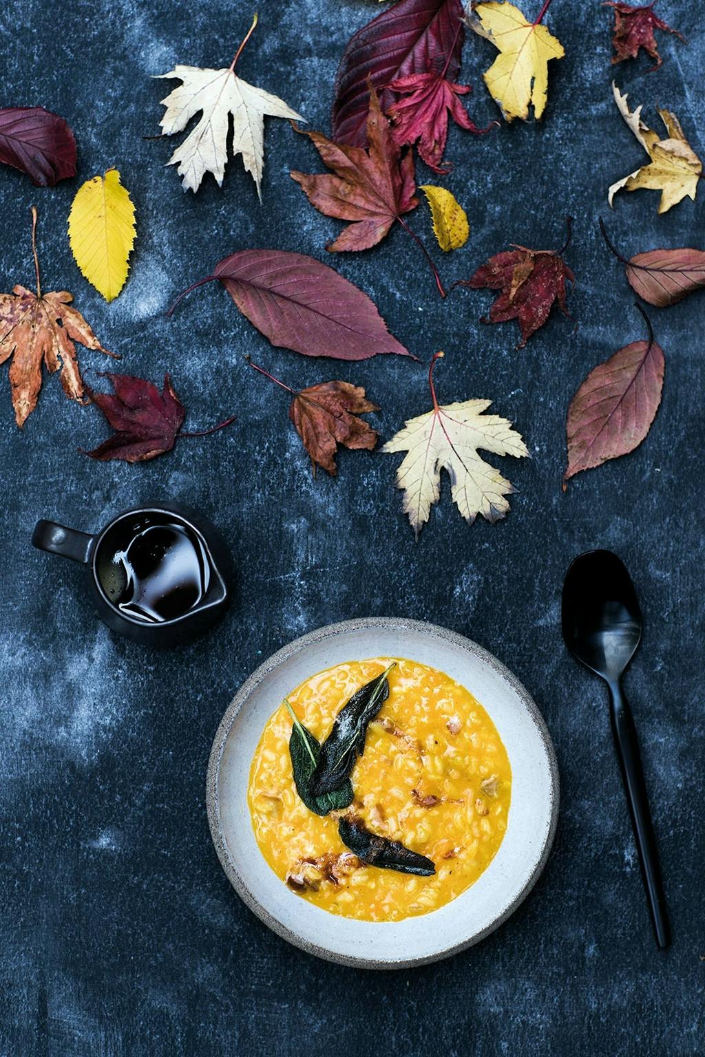 Græskarrisotto med friteret salvie og brunet smør