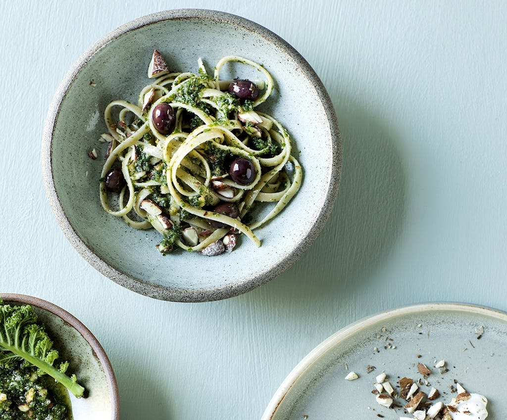 Pasta med grønkålspesto