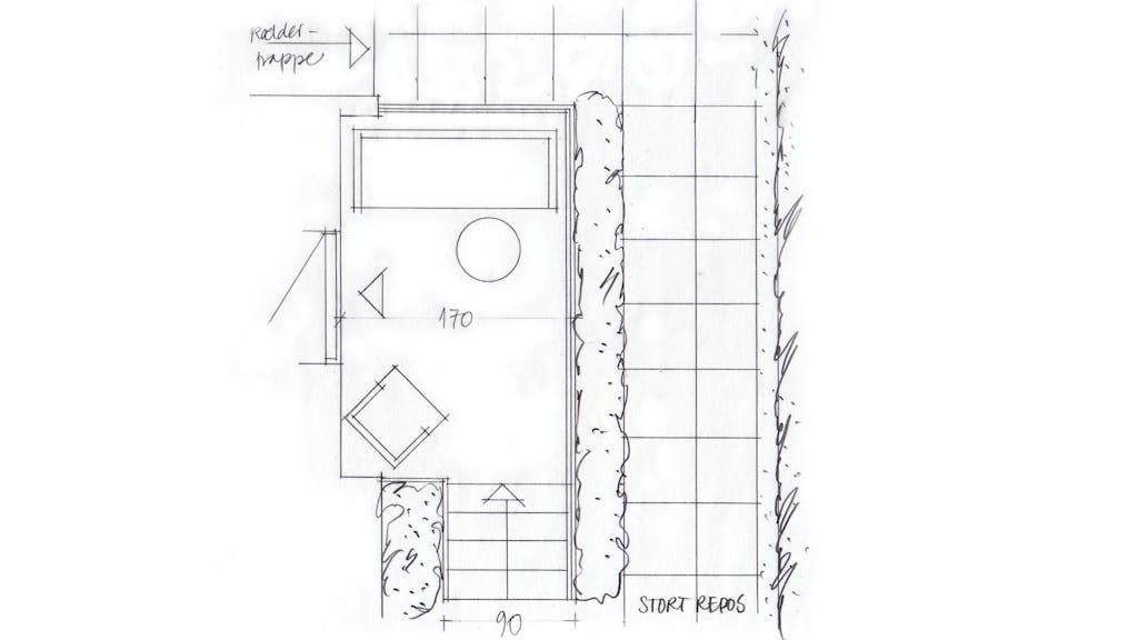 Indgangsparti med stort repos