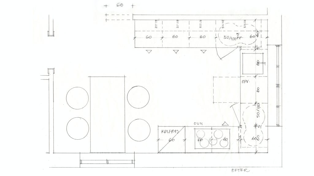 Birgits køkken plan efter