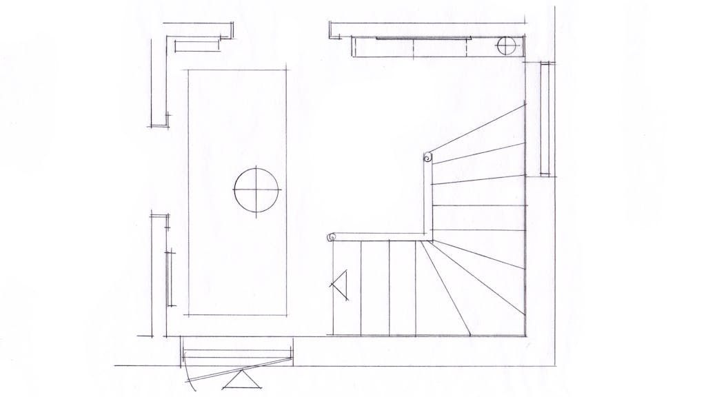 Plan over indretning af entreen.