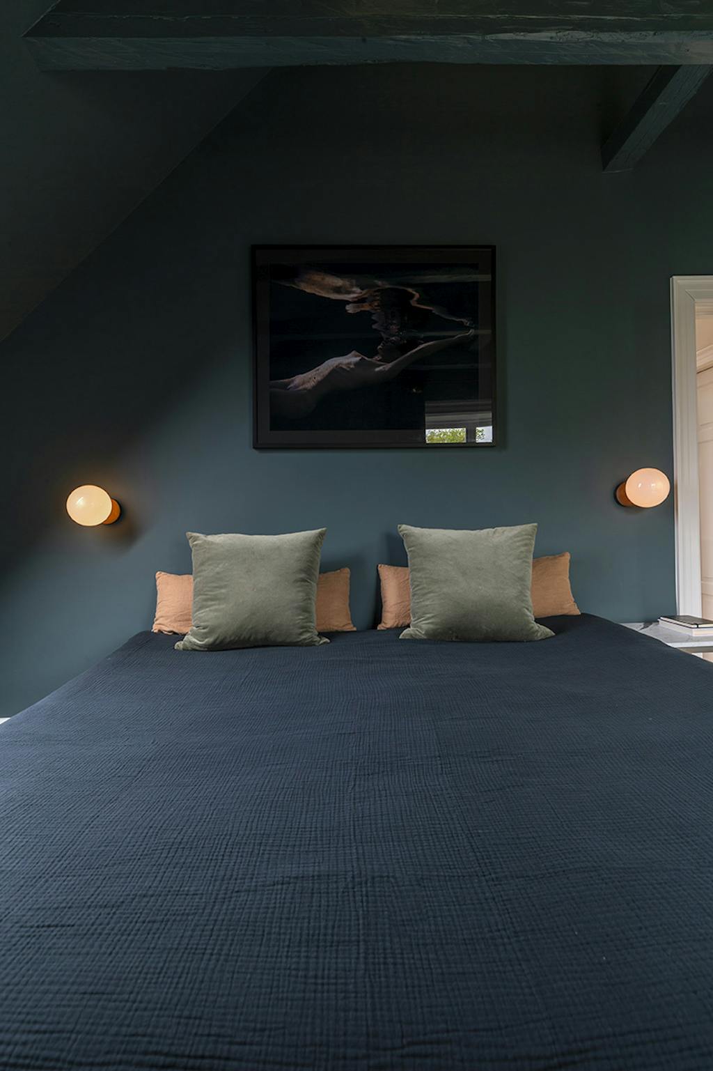 Soveværelse i blå nuancer