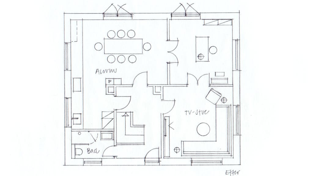 Ny stueplan med alrum og måske bad - Efter