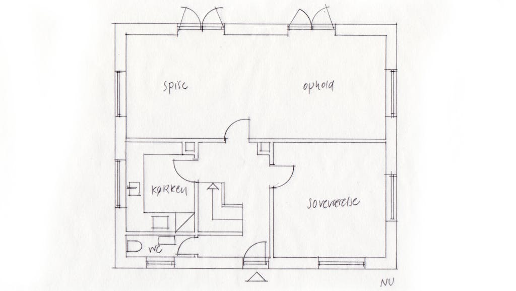 Ny stueplan med alrum og måske bad - Nu